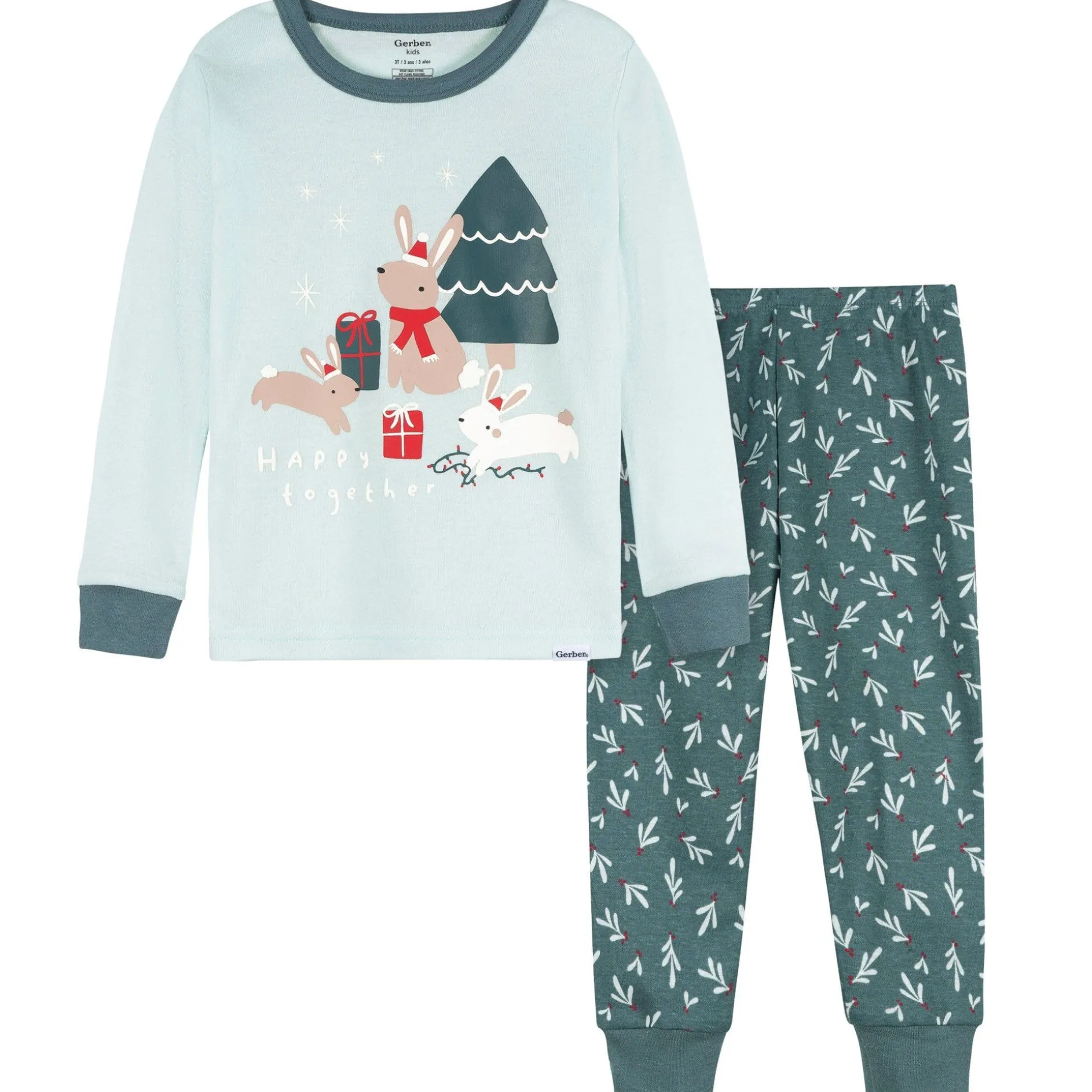 2-Piece Infant & Toddler Girls Mistletoe Snug Fit Pajama Set