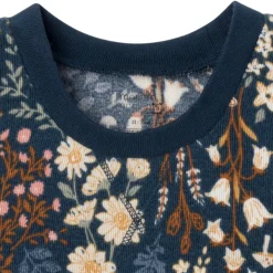 2-Piece Infant & Toddler Girls Navy Floral Hacci Pajama Set