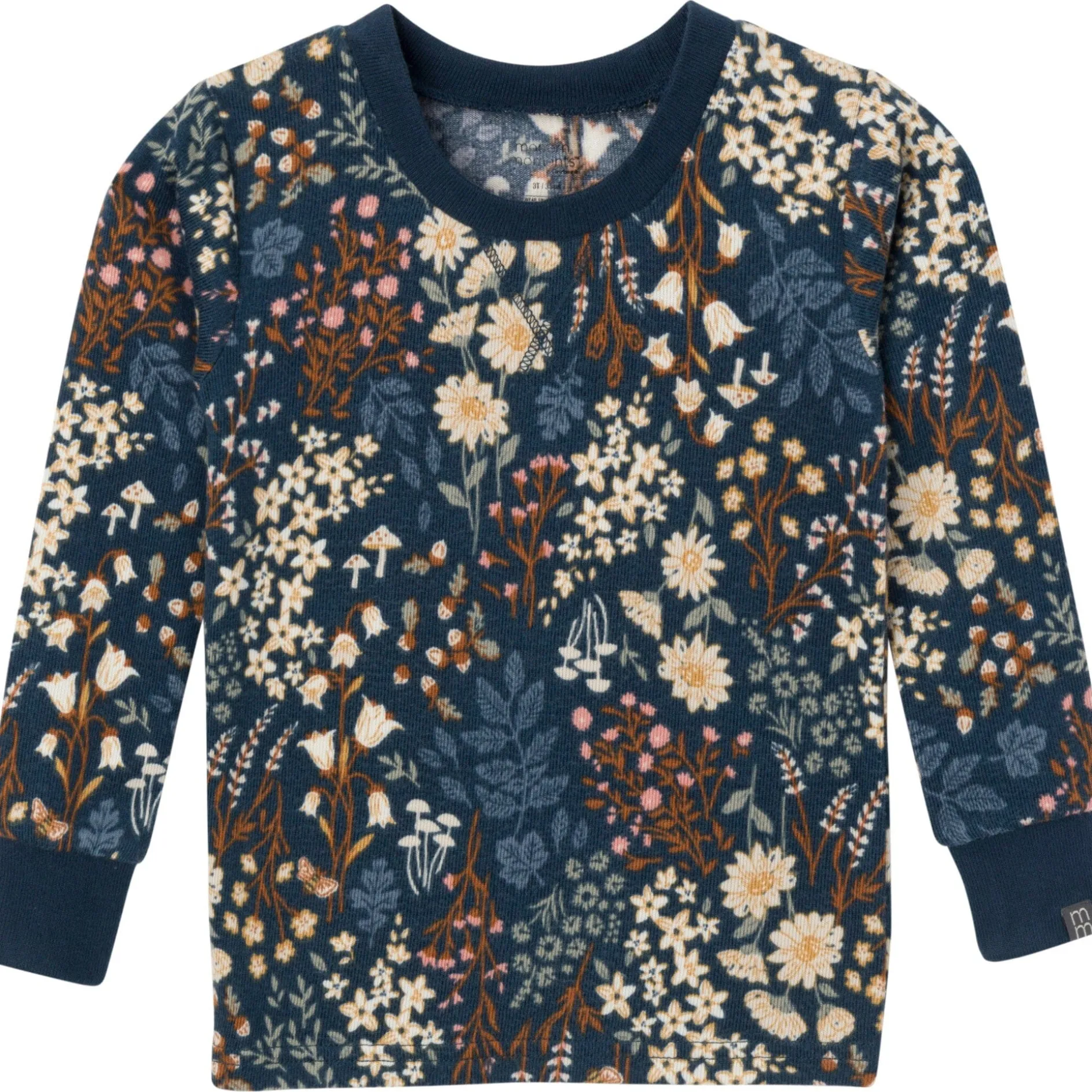 2-Piece Infant & Toddler Girls Navy Floral Hacci Pajama Set