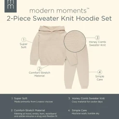 2-Piece Infant & Toddler Girls Oatmeal Heather Viscose Sweater Knit Hoodie Set