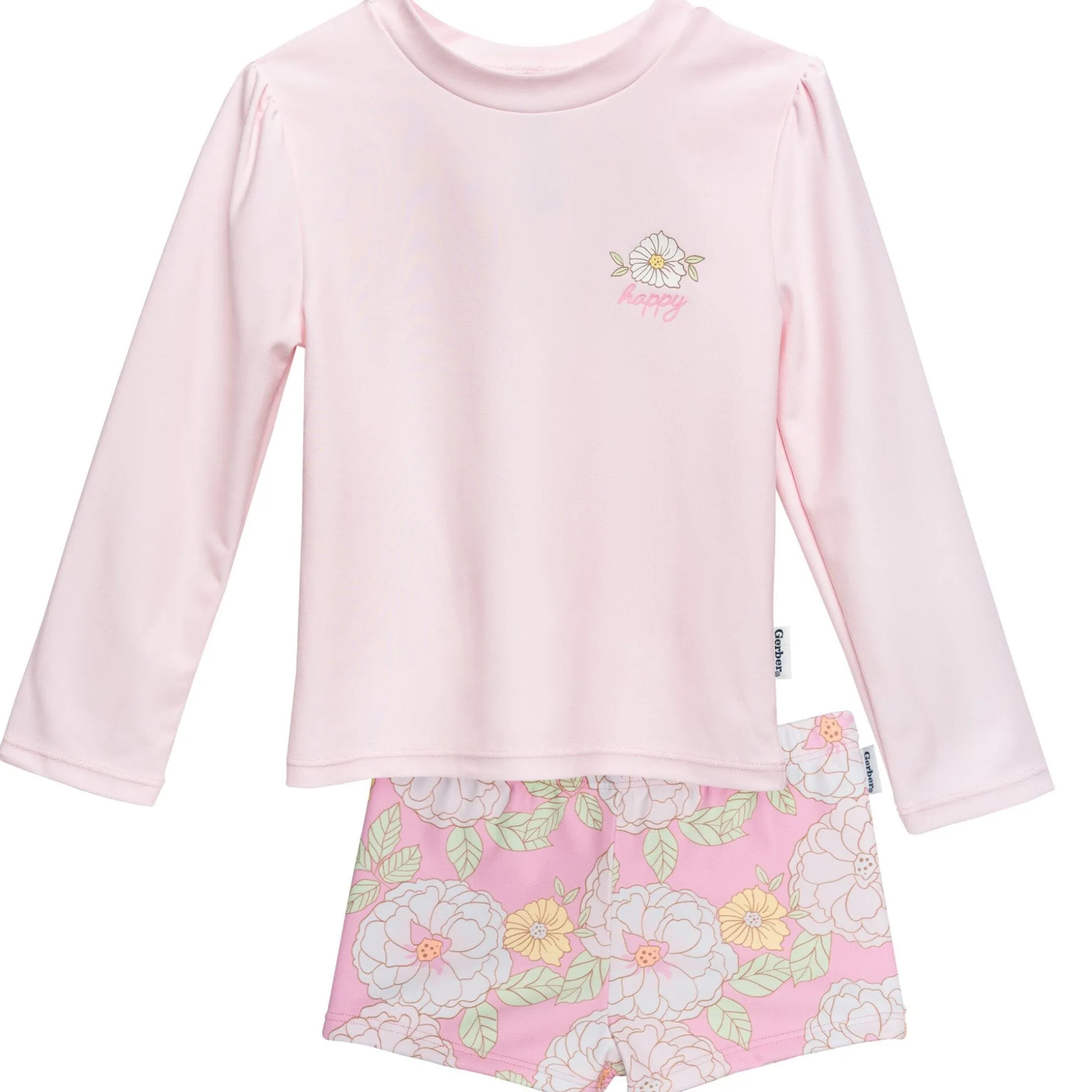 2-Piece Infant & Toddler Girls Peonies Rashguard Set