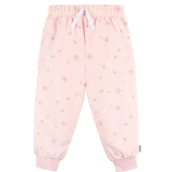 2-Piece Infant & Toddler Girls Pink Stars Fleece Pajamas