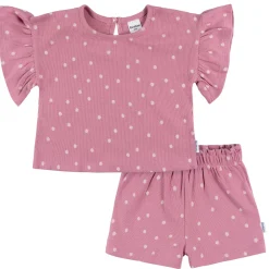 2-Piece Infant & Toddler Girls Pink Flower Shirt and Shorts Set