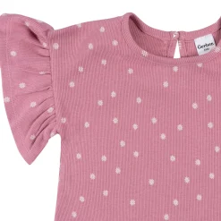 2-Piece Infant & Toddler Girls Pink Flower Shirt and Shorts Set