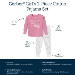 2-Piece Infant & Toddler Girls Playground Long Sleeve Pajama Set