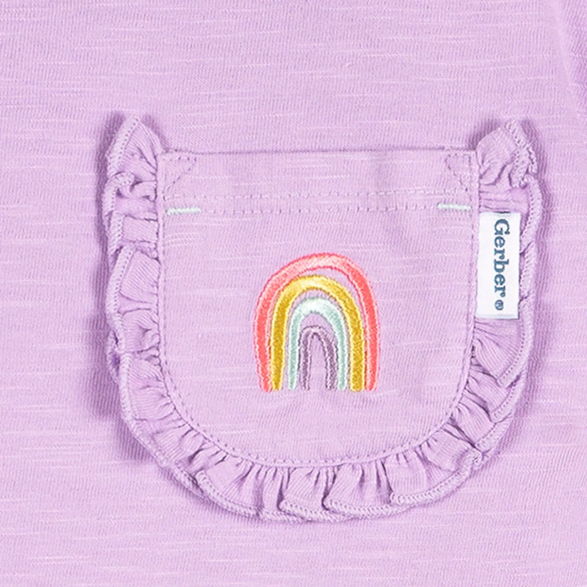 2-Piece Infant & Toddler Girls Rainbow Pocket Tee and Shorts Set