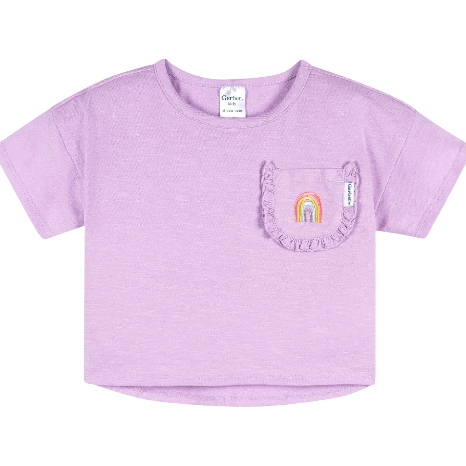 2-Piece Infant & Toddler Girls Rainbow Pocket Tee and Shorts Set