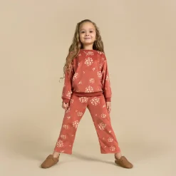 2-Piece Infant & Toddler Girls Red Bouquet Fleece Pajama Set