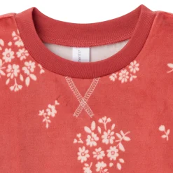 2-Piece Infant & Toddler Girls Red Bouquet Fleece Pajama Set