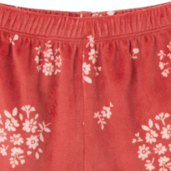 2-Piece Infant & Toddler Girls Red Bouquet Fleece Pajama Set