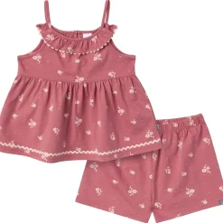 2-Piece Infant & Toddler Girls Rose Bouquet Ruffle Top and Shorts Set