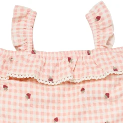 2-Piece Infant & Toddler Girls Rose Strawberry Gingham Top and Shorts Set