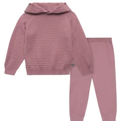2-Piece Infant & Toddler Girls Rose Sweater Knit Hoodie Viscose Set
