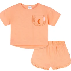 2-Piece Infant & Toddler Girls Seahorse Pocket Tee and Shorts Set