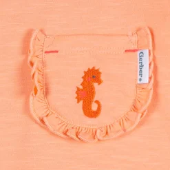 2-Piece Infant & Toddler Girls Seahorse Pocket Tee and Shorts Set