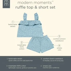 2-Piece Infant & Toddler Girls Teal Floral Top and Shorts Set