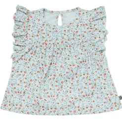 4-Piece Infant & Toddler Girls Vine Floral Flutter Sleeve Tops and Shorts Set