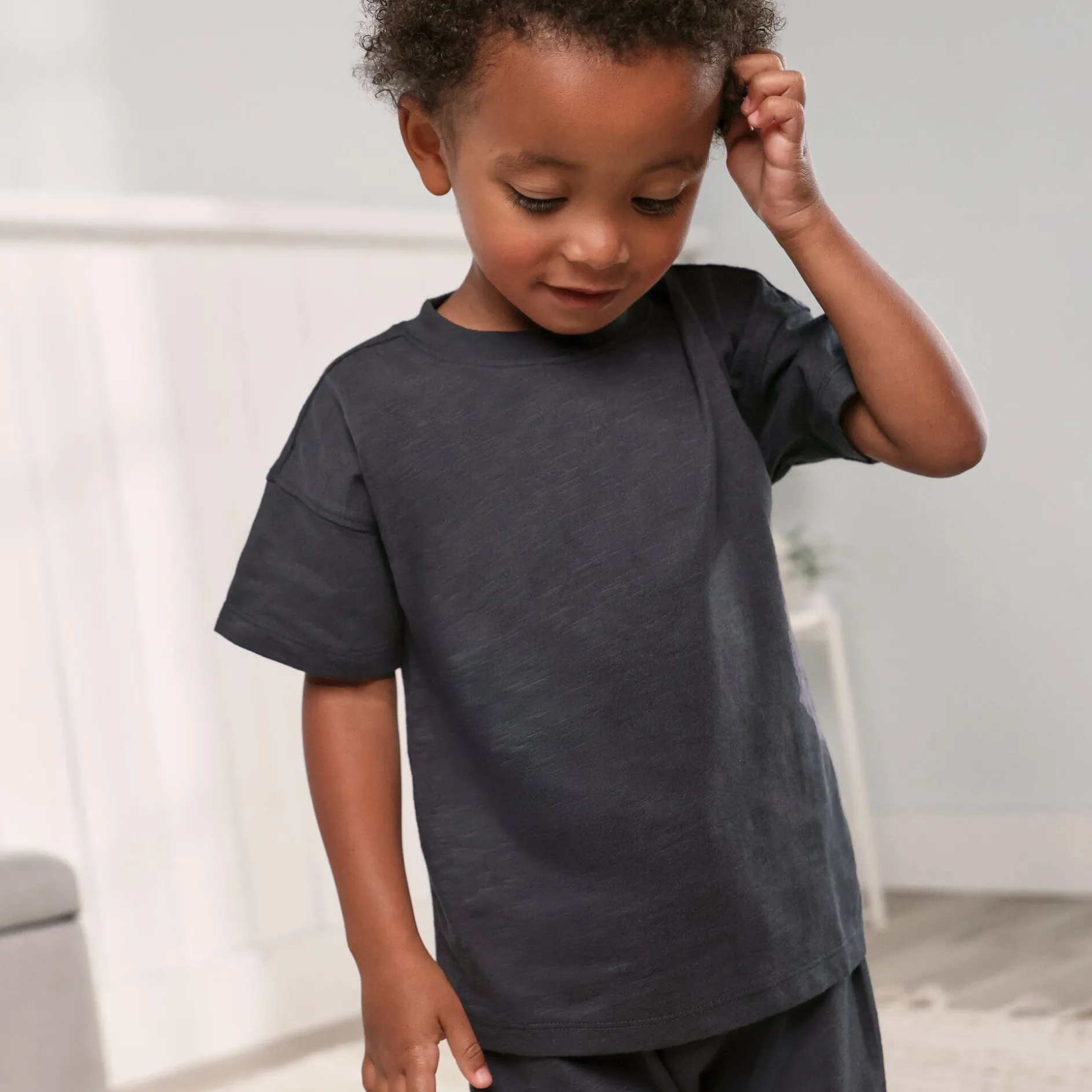 2-Piece Infant & Toddler Neutral Asphalt T-Shirt & Jogger Pants Set