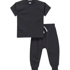 2-Piece Infant & Toddler Neutral Asphalt T-Shirt & Jogger Pants Set