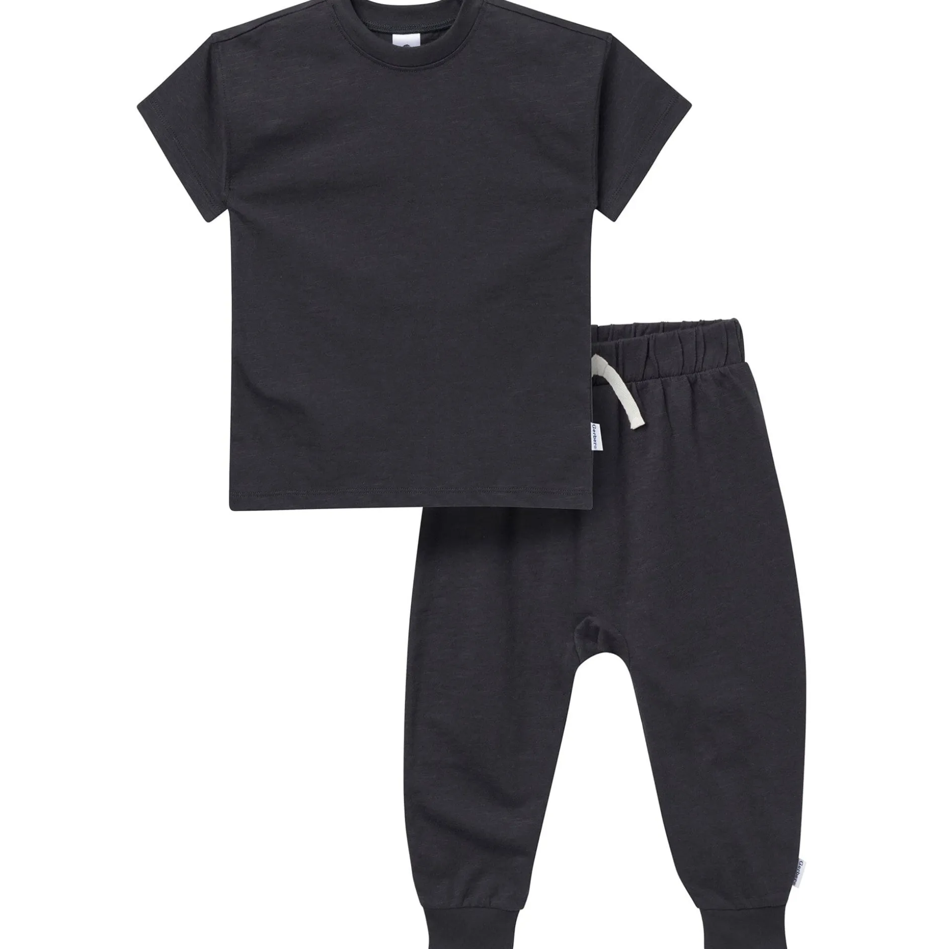 2-Piece Infant & Toddler Neutral Asphalt T-Shirt & Jogger Pants Set