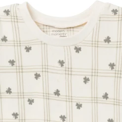 2-Piece Infant & Toddler Neutral Ivory Shamrock Snug Fitting Hacci Pajamas Set