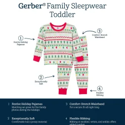 2-Piece Infant & Toddler Neutral Oh What Fun Fair Isle Hacci Snug Fit Pajama Set