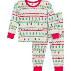 2-Piece Infant & Toddler Neutral Oh What Fun Fair Isle Hacci Snug Fit Pajama Set