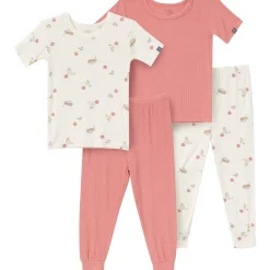 4-Piece Infant & Toddler Neutral Pasta Dinner Viscose Snug Fitting Pajamas