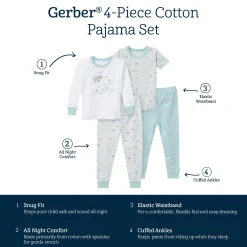 4-Piece Infant & Toddler Neutral Farm Tops and Pants Sets