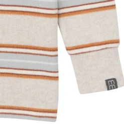 2-Piece Infant & Toddler Neutral Oatmeal Heather Stripe Hacci Pajama Set