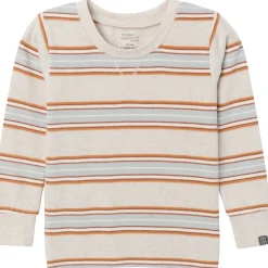 2-Piece Infant & Toddler Neutral Oatmeal Heather Stripe Hacci Pajama Set