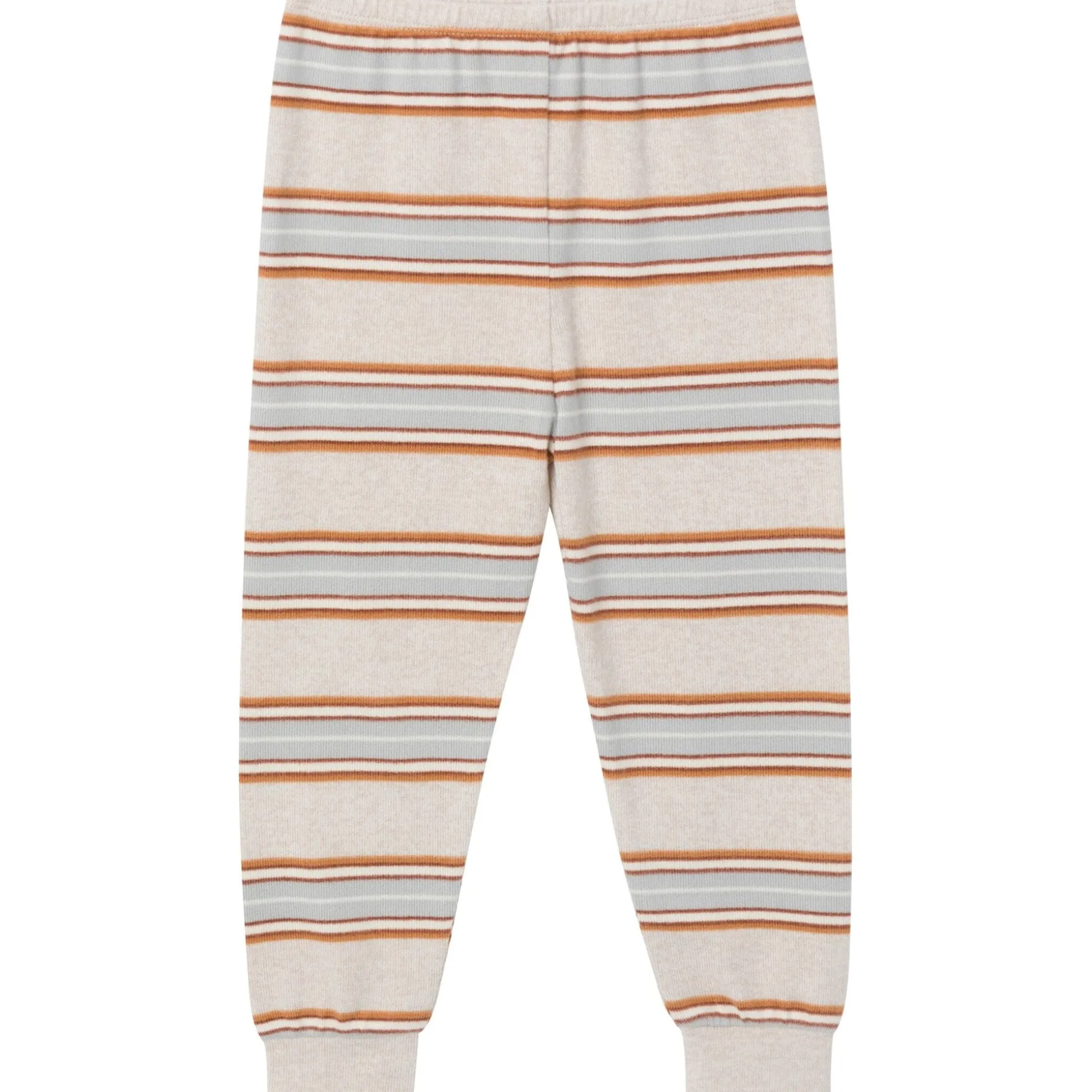 2-Piece Infant & Toddler Neutral Oatmeal Heather Stripe Hacci Pajama Set