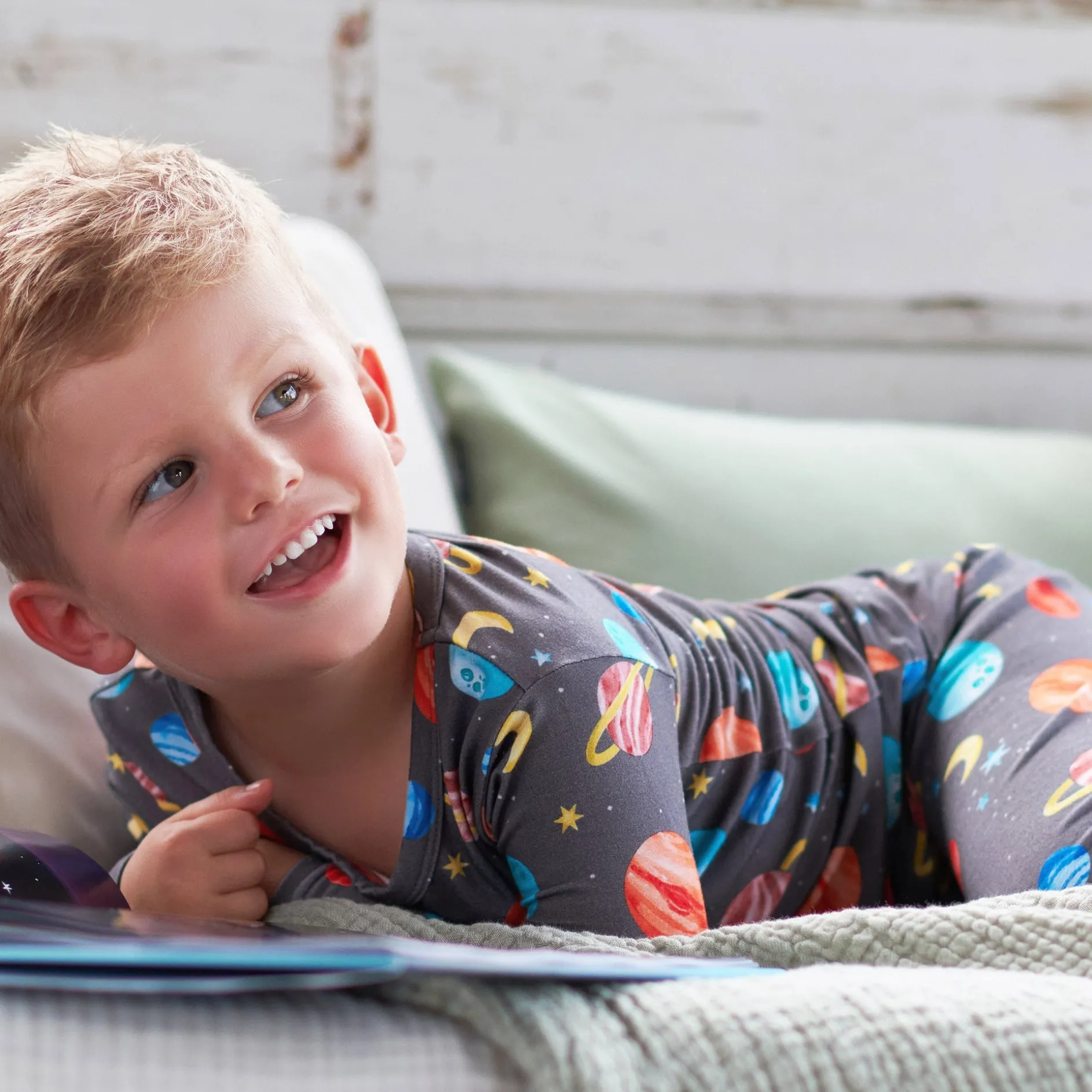 2-Piece Infant & Toddler Outer Space Buttery Soft Viscose Made from Eucalyptus Snug Fit Pajamas