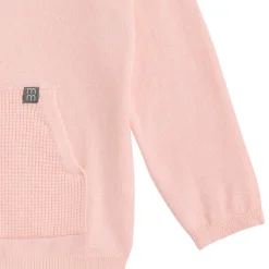 2-Piece Infant & Toddler Pink Hooded Waffle Top and Legging Viscose Set