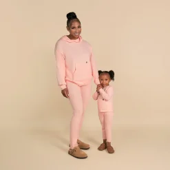 2-Piece Infant & Toddler Pink Hooded Waffle Top and Legging Viscose Set