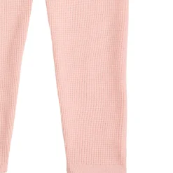 2-Piece Infant & Toddler Pink Hooded Waffle Top and Legging Viscose Set