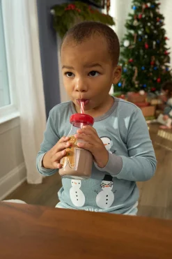 2-Piece Infant & Toddler Snowman Stripe Snug Fit Pajama Set