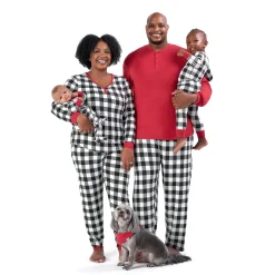 2-Piece Men's Buffalo Plaid Hacci Pajama Set