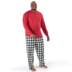 2-Piece Men's Buffalo Plaid Hacci Pajama Set