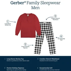 2-Piece Men's Buffalo Plaid Hacci Pajama Set