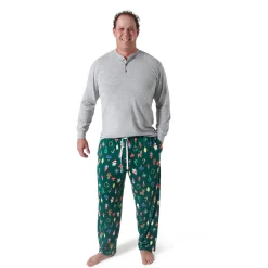 2-Piece Men's Ornaments Hacci Pajama Set
