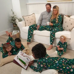 2-Piece Men's Ornaments Hacci Pajama Set