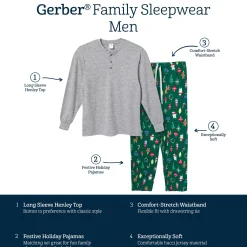2-Piece Men's Ornaments Hacci Pajama Set