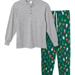 2-Piece Men's Ornaments Hacci Pajama Set