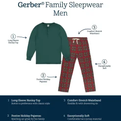 2-Piece Men's Stewart Plaid Hacci Pajama Set