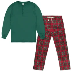 2-Piece Men's Stewart Plaid Hacci Pajama Set