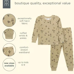2-Piece Neutral Apples Snug Fit Pajama Set