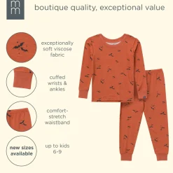 2-Piece Neutral Autumn Bats Snug Fit Pajama Set