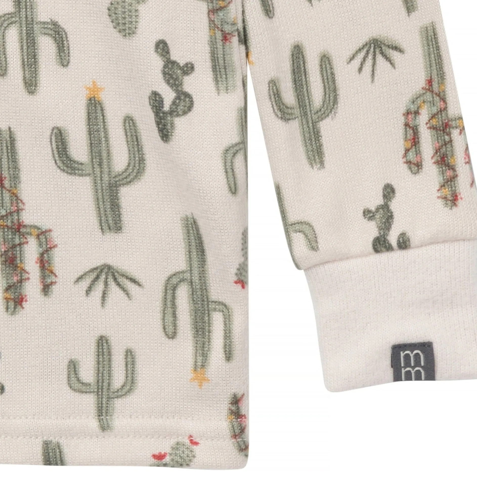 2-Piece Neutral Christmas Cactus Snug Fit Pajama Set