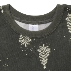 2-Piece Neutral Green Christmas Tree Snug Fit Pajama Set